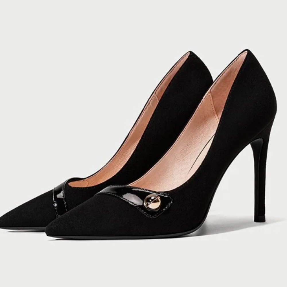 Giorgio Armani Tuxedo Button Suede Heels